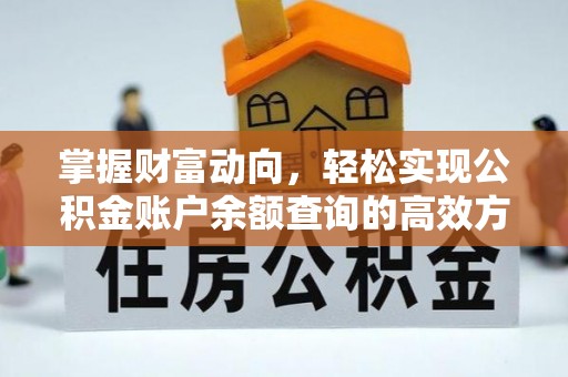 沣东掌握财富动向，轻松实现公积金账户余额查询的高效方式