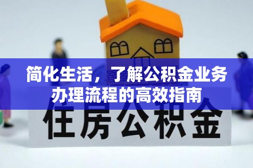 沣东简化生活，了解公积金业务办理流程的高效指南