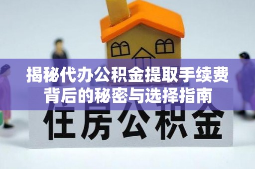 沣东揭秘代办公积金提取手续费背后的秘密与选择指南
