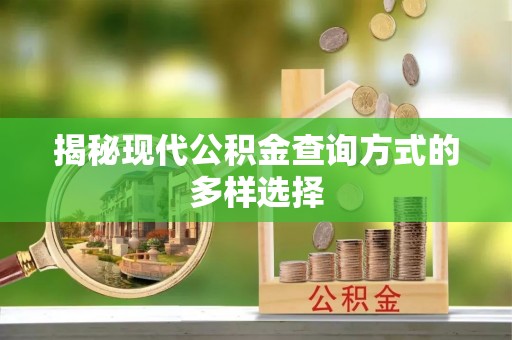 沣东揭秘现代公积金查询方式的多样选择