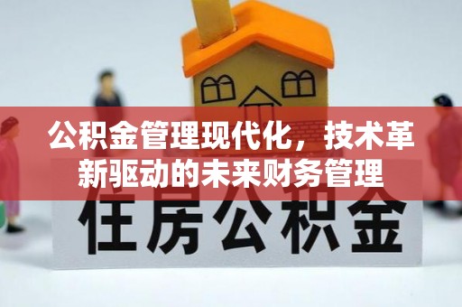 沣东公积金管理现代化，技术革新驱动的未来财务管理