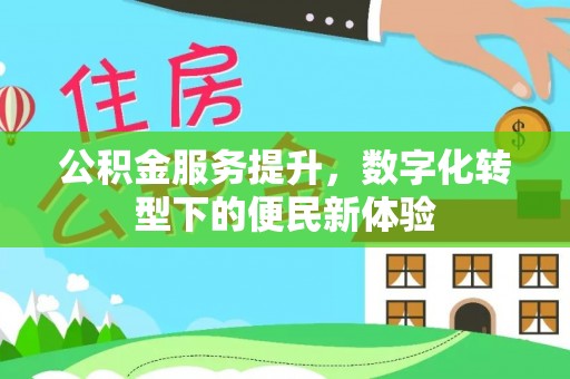 沣东公积金服务提升，数字化转型下的便民新体验