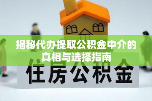 沣东揭秘代办提取公积金中介的真相与选择指南