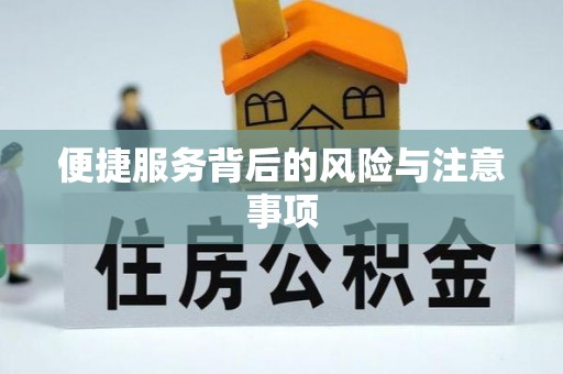 沣东便捷服务背后的风险与注意事项